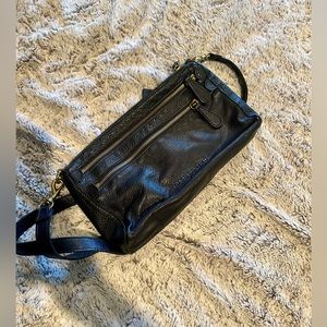 Liebeskind Berlin Leather Crossbody Bag Black with GHW